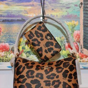 Coach Lewis Shoulder Bag In Leopard Prin